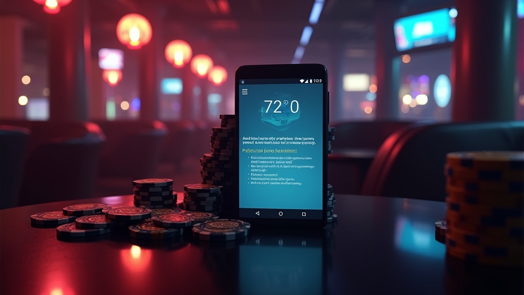 Android phone showing APK installation prompts in a casino-themed setting