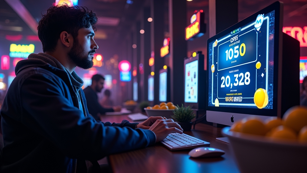 A neon casino screen showing promo code offers and a bonus wallet