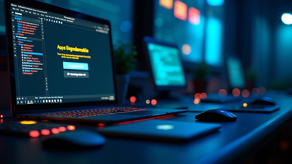 Ein Laptop und ein Smartphone zeigen Login-Fehlerbehebungsbildschirme in einer Neon-Casino-Umgebung