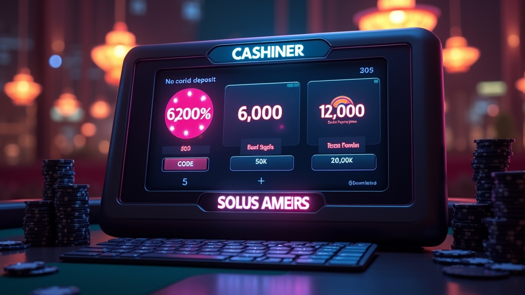 A casino bonus screen with a no deposit reward and code entry field